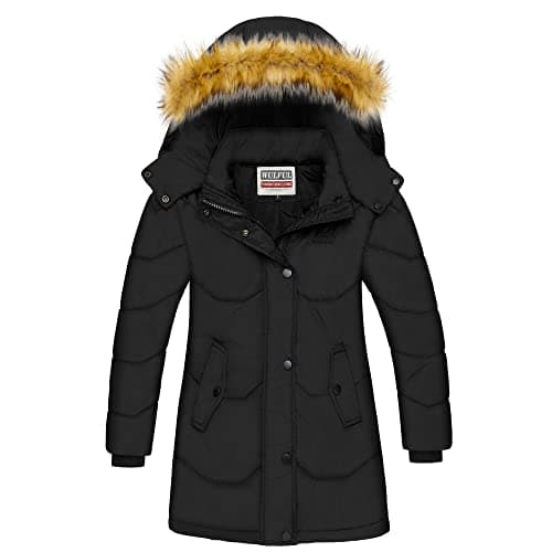 WULFUL Girl's Winter Waterproof Down Puffer Jacket with Warm Hood