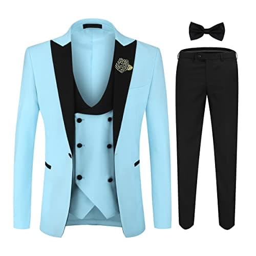 YFFUSHI Men's Slim Fit One-Button Prom Suit Set