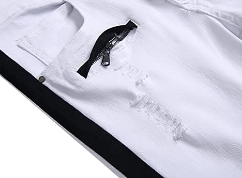 Slim Fit Ripped Distressed Stretch Jeans for Men