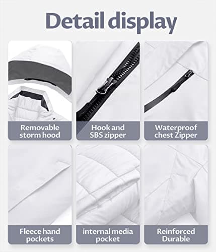 CREATMO Women's 3-in-1 Waterproof Snowboarding Jacket Winter Snow Coat
