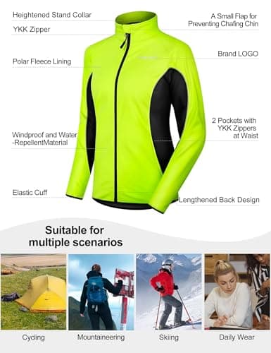 INBIKE Women's Reflective Thermal Fleece Jacket for Cold Weather Cycling