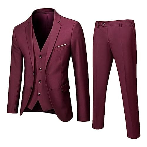 BIFUTON Men's Slim Fit 1-Button Tuxedo Suit for Party, Wedding, Business