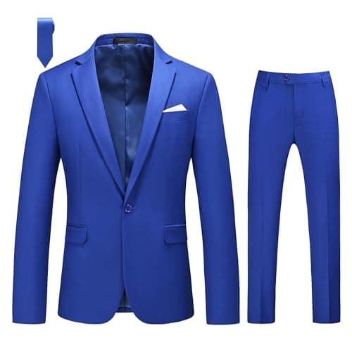 Mogu Men's Slim Fit 2-Piece Tuxedo Suit for Weddings and Formal Events