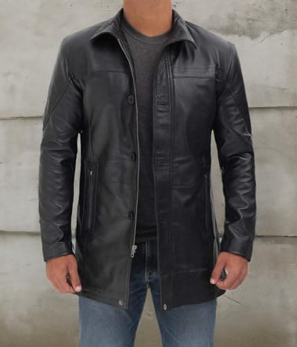 Blingsoul Black/Brown Leather Jacket for Men