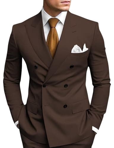 Double Breasted Suit Men Slim Fit 2 Piece Wedding Prom Set