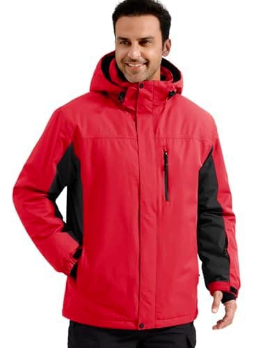 Men's Waterproof Ski Snow Jacket with Hood