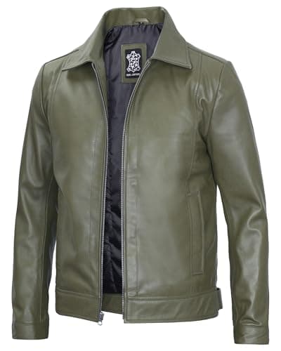 Decrum Mens Real Lambskin Classic Vintage Leather Jacket
