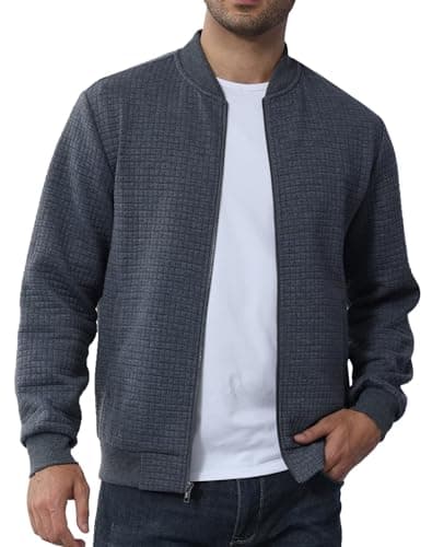 YuKaiChen Men's Lightweight Bomber Jacket with Zipper Pockets