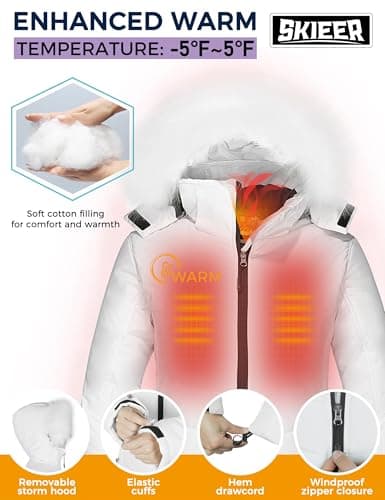 Women's Skieer Waterproof Warm Puffer Ski Jacket Winter Coat