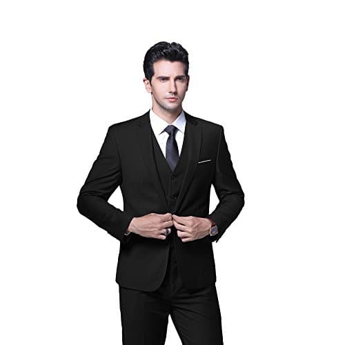 YFFUSHI Men's Slim Fit 3 Piece Business Wedding Prom Suit