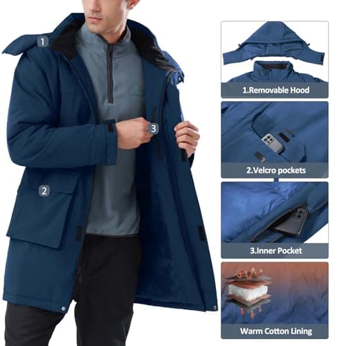 CAMELSPORTS Men's Warm Winter Quilted Puffer Hoodie Jacket