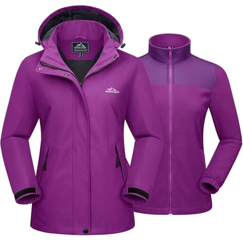 MAGCOMSEN Women's 3-in-1 Water Resistant Ski Jacket Winter Snow Coat