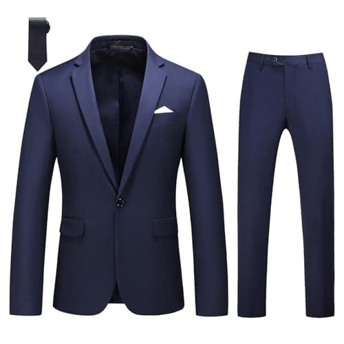 Mogu Men's Slim Fit 2-Piece Tuxedo Suit for Weddings and Formal Events