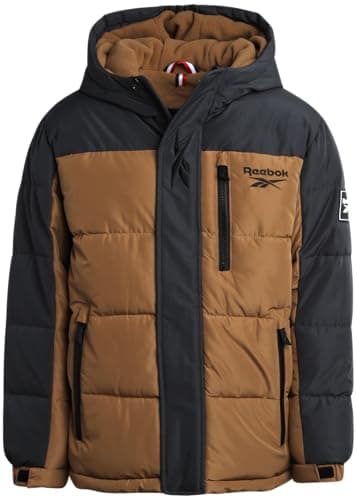 Reebok Boys' Heavyweight Winter Puffer Coat - Weather Resistant Ski Jacket (Ages 8-20)