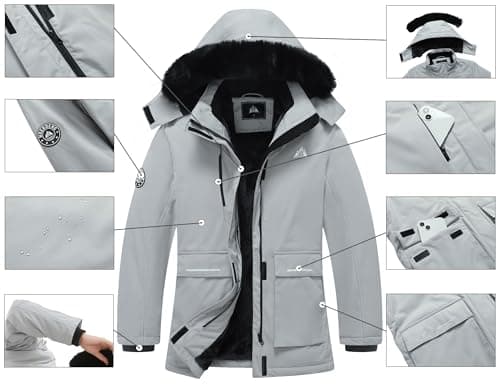 MOERDENG Women's Waterproof Winter Snow Coat Hooded Ski Jacket