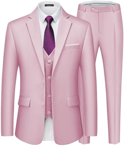 Saruit Men'sSlim Fit Tuxedo Suit 3PC 2-Button Prom Wedding Party