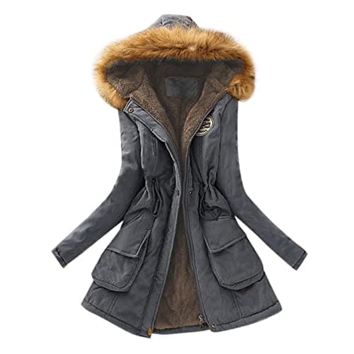 YMADREIG Women's 2023 Trendy Fleece Lined Hooded Winter Coat