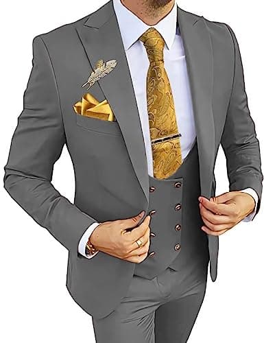 Wangyue 3-Piece Slim Fit Suits for Men
