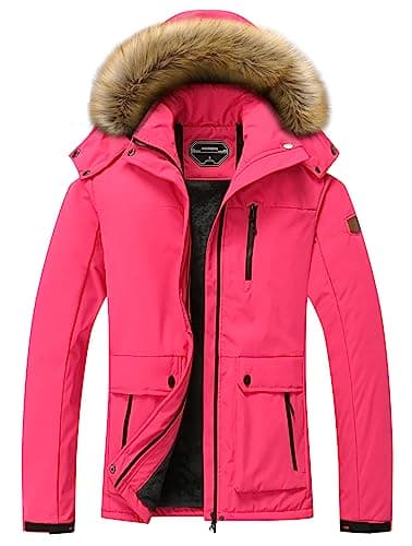MOERDENG Women's Waterproof Winter Hooded Ski Jacket