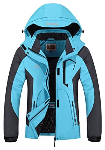 Women's Waterproof Winter Ski Jacket with Detachable Hood