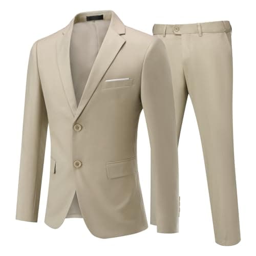 Cloudstyle Men's Slim Fit 2 Piece 2 Button Dress Suit Blazer & Pants Set