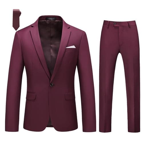 Mogu Men's Slim Fit 2-Piece Tuxedo Suit for Weddings and Formal Events