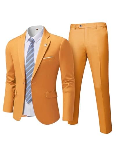 Hihawk Men's Slim Fit Suit with Stretch Jacket & Pants Set