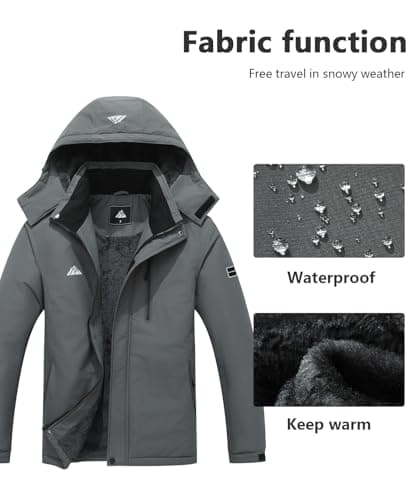 Maoyssen Men's Warm Winter Mountain Ski Jacket Waterproof Snowboarding