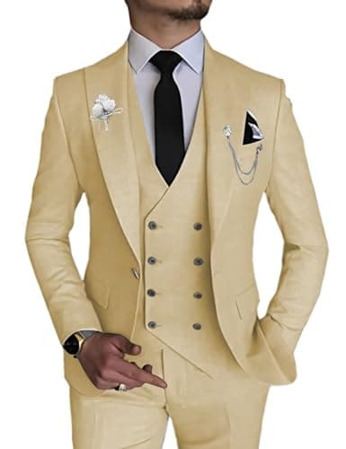 Slim Fit Double Breasted Men's Suit for Wedding and Events