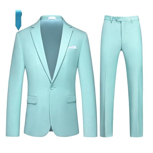 Mogu Men's Slim Fit 2-Piece Tuxedo Suit for Weddings and Formal Events