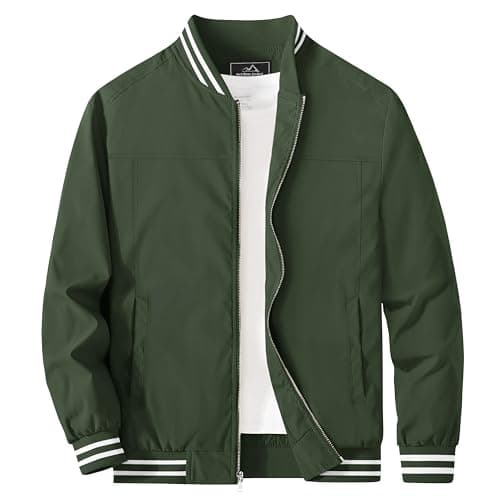 MAGCOMSEN Men's Lightweight Bomber Jacket Zip-Up Windbreaker