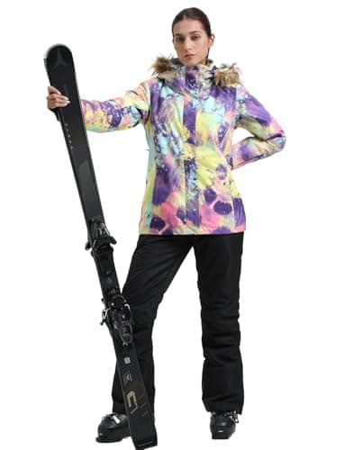 GSOU Women's Waterproof Snowsuit Ski Jacket and Pants Insulated Warm Winter Snowboarding
