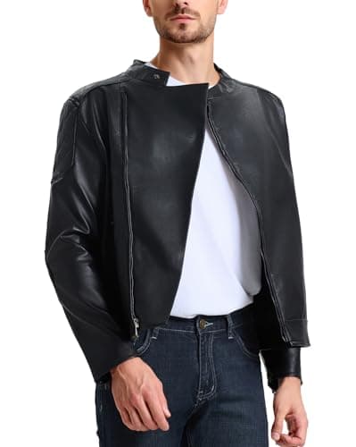 Men's Leather Bomber Jacket