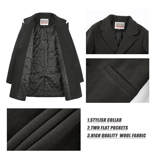 Boys' Wool Trench Coat for Winter