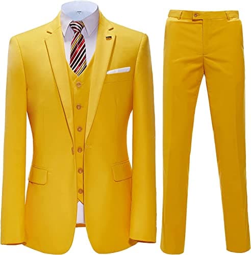 Solove-Suit Men's 3-Piece Regular Fit One-Button Formal Suit for Wedding