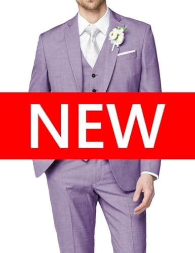 HUUTOE Men's Slim Fit Wedding Groomsmen Tuxedo Set Blazer Jacket Pants