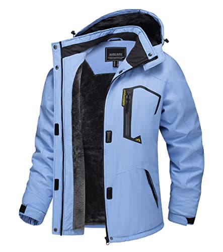 TACVASEN Women's Winter Waterproof Ski Jacket with Hood and Fleece Liner