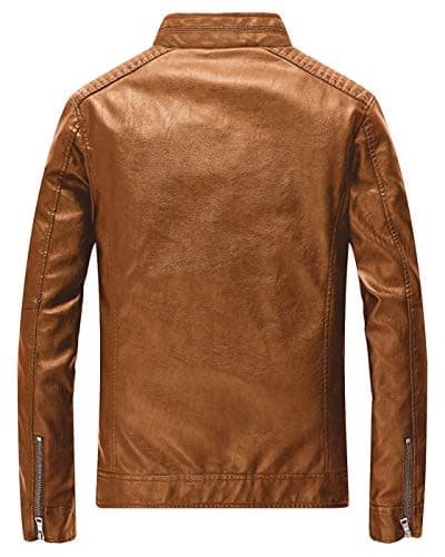 Black Men's Lightweight Leather Jacket for Motorcycling