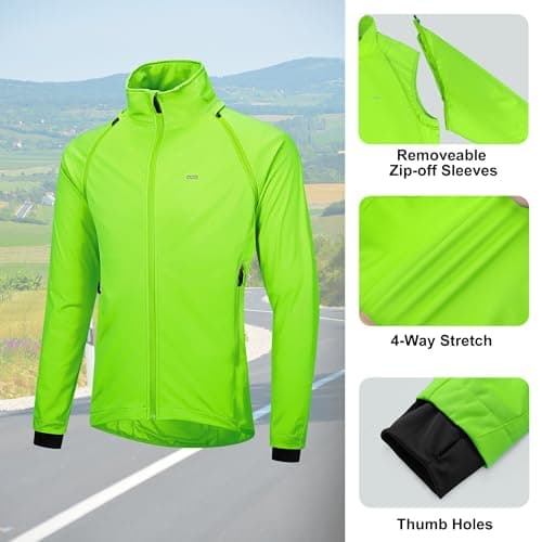 Men's Waterproof Long Sleeve Cycling Jacket 33,000ft Reflective Vest