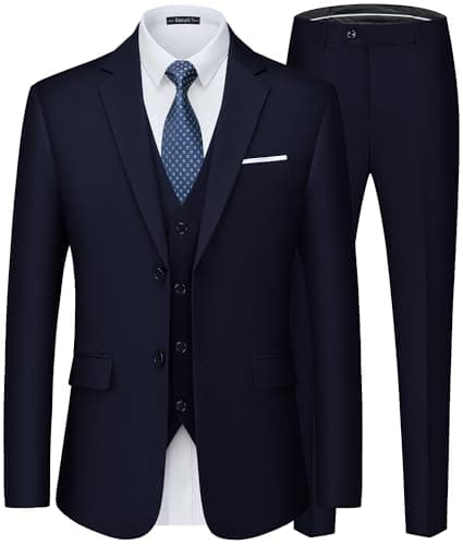 Saruit Men'sSlim Fit Tuxedo Suit 3PC 2-Button Prom Wedding Party