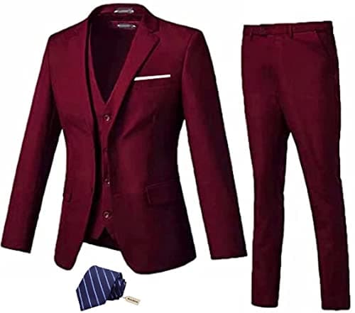 Slim Fit 3-Piece Men's Business Suit for Wedding, Prom, and Business Events
