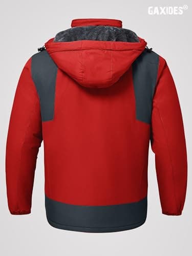 GAXIDES Men's Waterproof Windproof Ski Jacket with Hood