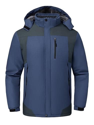 GAXIDES Men's Waterproof Windproof Ski Jacket with Hood