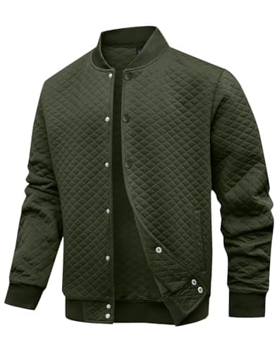 Mens Lightweight Causal Waffle Bomber Jacket