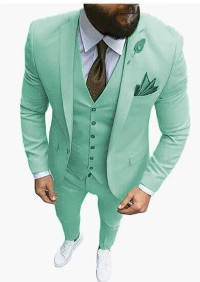 Solove-Suit Men's 3-Piece Regular Fit One-Button Formal Suit for Wedding
