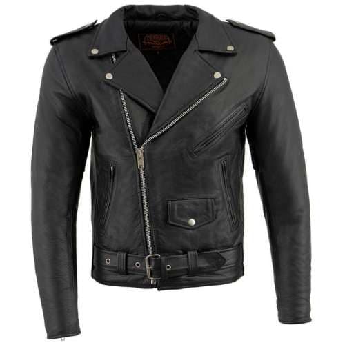 Milwaukee The Legend Classic Black Premium Leather Motorcycle Jacket