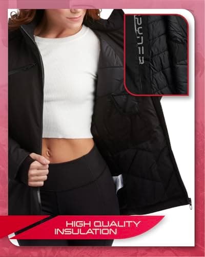 Spyder Women's Color Block Quilted Snow Jacket - Weatherproof Ski with Detachable Hood (S-XL)