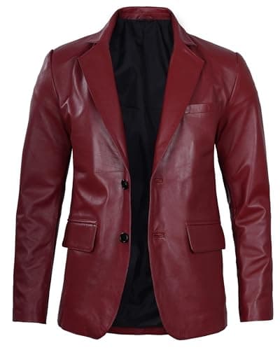 Black & Brown Real Lambskin Leather Blazer for Men
