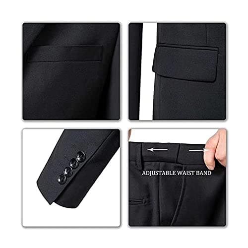 Men's 3-Piece Slim Fit Suit Set - Wedding Business Tuxedo with Blazer, Vest, Pants & Tie
