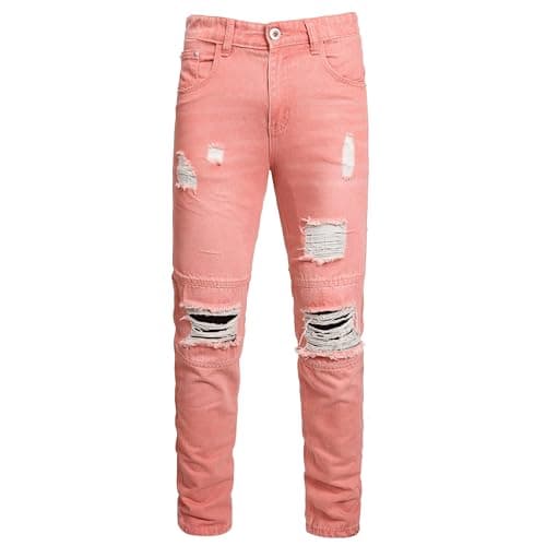 Slim Fit Men's Ripped Stretch Jeans